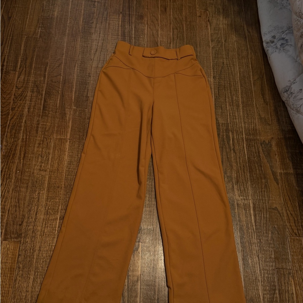 Fashion Nova Mustard Wide-Leg Pants